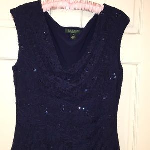 Ralph Lauren Dresses - Ralph Lauren navy blue lace/sequin dress Ralph Lauren Dresses - Ralph Lauren navy blue lace/sequin dress